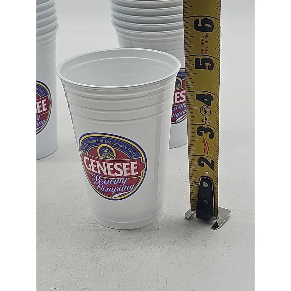 Genesee Brewery Beer plastic disposable  Vintage‎ Cups ( Some Yellowing ) Lot 49